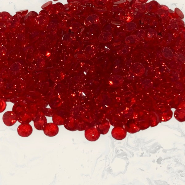 Siam Red Transparent Clear Rhinestones Jelly Non Hot Fix / Glue on Gems / Crystals for Tumblers / Flat Back / Faceted