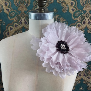 Broochella Peony, Large Pink Flower Brooch Pin Maximalist Jewellery, Wearable Art, Handmade Statement Accessory