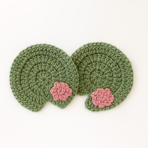 Cute Lilly Pad Crocheted Coasters (set of 2)