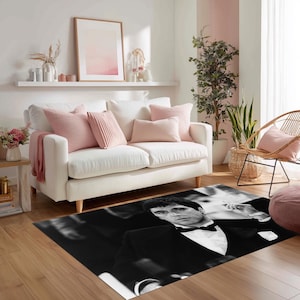 scarface rug,tony montana rug,mafia movie rug,gangster rug,classic film rug,black white rug,cigar scene rug,scarface carpet,montana rug