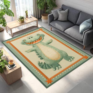 crocodile rug,kids room rug,alligator rug,cartoon rug,green animal rug,playroom rug,funny crocodile rug,cute kids rug,animal print rug