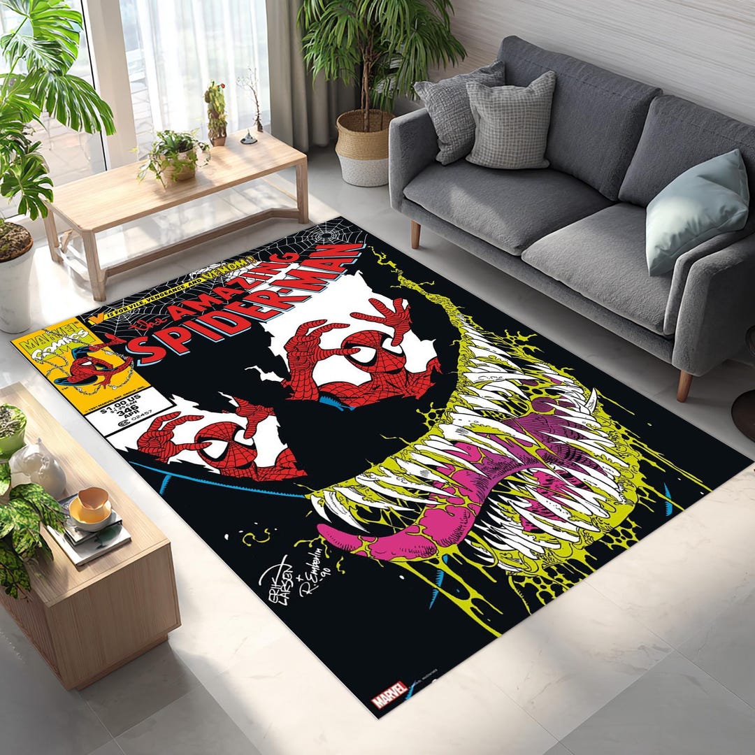 Spider-man & Venom Comic Book Rug: Superhero Game Room Decor - Etsy