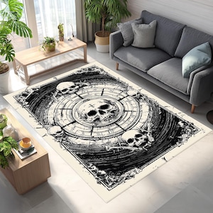 skull rug,gothic skull rug,occult skull rug,black white skull rug,macabre skull rug,dark skull rug,grunge skull rug,gothic rug,gothic carpet