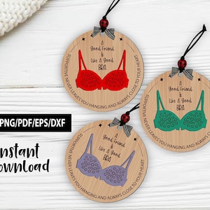 A Good Friend Is Like A Bra Svg, Bra Ornament Svg File, Funny Friend Ornament, Summer Decoration Café, Friendship Ornament, Wooden Ornament.