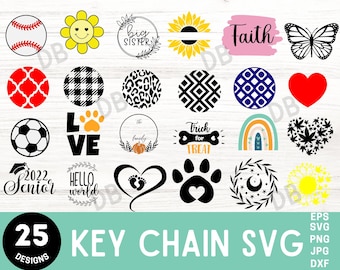 Keychain SVG Bundle, Keychain SVG, Round Keychain svg, Circle Patterns Svg, KeyRing Pattern, Key Ring svg, Round Pattern, Keychain Pattern.