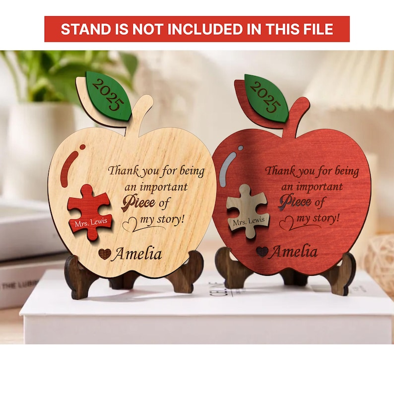 Teacher Apple Ornaments Svg, Thank You Svg Laser Cut File, Gift for Teacher, Teacher Ornament, Teacher Appreciation Day, Glowforge Svg Files image 1