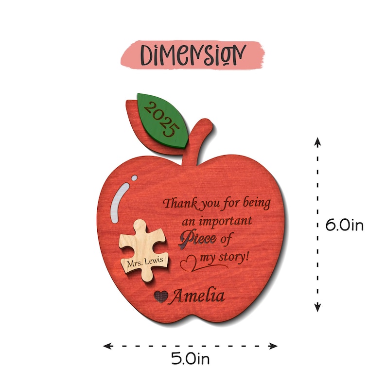 Teacher Apple Ornaments Svg, Thank You Svg Laser Cut File, Gift for Teacher, Teacher Ornament, Teacher Appreciation Day, Glowforge Svg Files image 3