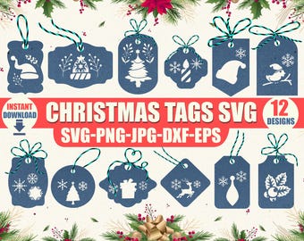 Pacchetto di etichette regalo di Natale tagliate al laser in formato SVG, etichette regalo in formato SVG, etichette in formato SVG, etichette di Natale in formato SVG, etichette in formato SVG, etichette regalo di Natale in formato SVG, Cricut Glowforge.