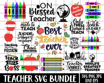 Teacher Svg, Retro Maestra Bundle, Spanish Teacher Bundle, Bright doodle Teacher Life Svg, Teacher Appreciation, Maestra Back To School Png.