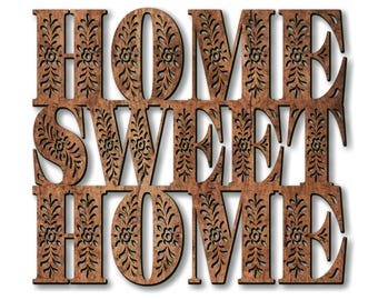Home Sweet Home Laser Cut Svg, Wall Decor Door Hanger, Home Sign Svg, Laser Wooden Design, Home Decor SVG, Gift For Dad, Gift For Mum.