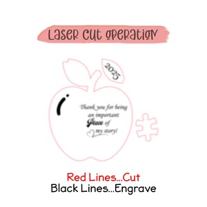 Teacher Apple Ornaments Svg, Thank You Svg Laser Cut File, Gift for Teacher, Teacher Ornament, Teacher Appreciation Day, Glowforge Svg Files image 4