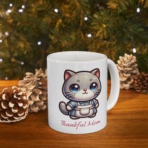 Cute Cat Ceramic Mug | Fun Coffee Cup | Cat Lover Gift | Playful Beverage Mug | Whimsical Animal Mug, Kawaii Coffee Mug, Gift for Friends