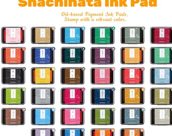 Tamponi di inchiostro pigmentato a base di olio Shachihata, 34 colori, asciugatura rapida