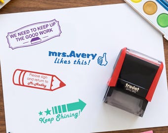 Teacher stamps, personalized teacher stamps, custom teacher stamp, checked by teacher stamps, good job teacher stamps, Back to school gifts
