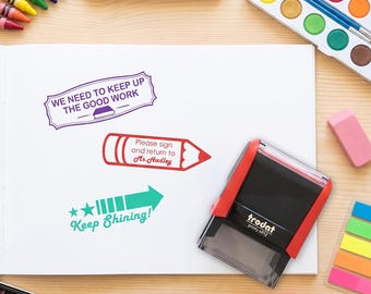 Custom Teacher Self-Inking Stamp, Personalized Grading & Feedback Tool (Trodat 4912)