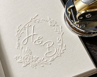 Personalized Wedding Embosser | Wedding Stationer | Personalized Initial Monogram Embosser | Couples Names Logo | Wedding Decor
