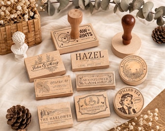 Custom Wood Stamp, Personalized Return Address/Signature Stamp, Personalized Business Logo Packaging Stamps, Custom Wedding Invitation Stamp