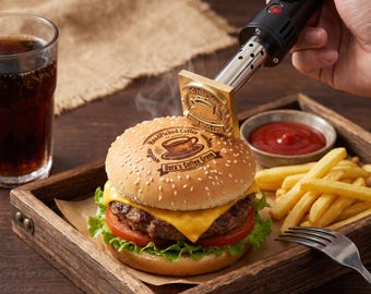 Custom Food Branding Iron, Custom Logo Stamp for Burgers, Steaks, Electric Meat Iron, Electric Brand Iron for Handmade Products.