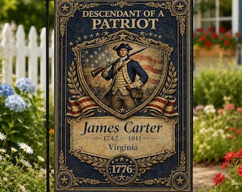Personalized Descendant Of A Patriot Garden Flag,Custom Ancestor Name Yard Sign, Vintage 1776 Patriotic Outdoor Decor,American Heritage Flag