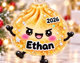 Personalized Squishy Christmas Ornament 2026, Custom Name Squishy Ornament, Cute Dumpling Ornament, Year Of Squishy Hunting Ornament
