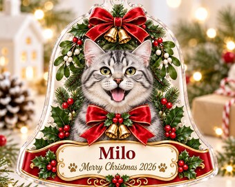 Personalized Dog Christmas Ornament, Custom Pet Photo Bell Ornament, New Pet First Christmas Ornament, Dog Lover Keepsake 2026
