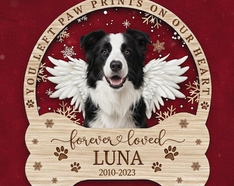 Custom Pet Photo Ornament, Pet Loss Remembrance Ornament, Personalized Dog Memorial Keepsake, Pet Memorial Ornament made of wood and Acrylic