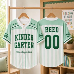Personalized Teacher Baseball Jersey, Custom Name Number Jersey, First Grade Teacher Shirt, Back To School Gift, Teacher Team Game Day Tee image 12