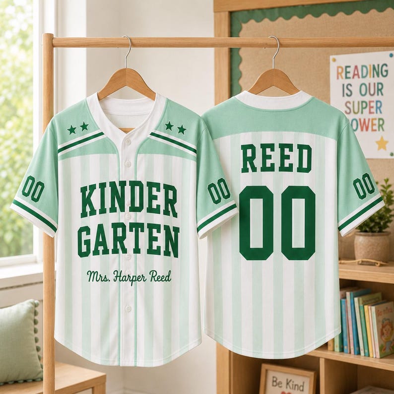 Personalized Teacher Baseball Jersey, Custom Name Number Jersey, First Grade Teacher Shirt, Back To School Gift, Teacher Team Game Day Tee image 12