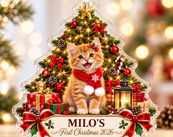 Personalized Dog First Christmas Ornament, Custom Pet Photo Christmas Tree Ornament 2026, New Puppy Keepsake, Dog Lover Christmas Gift