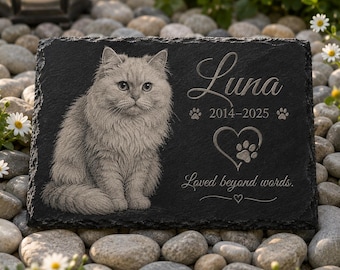 Custom Dog Photo Memorial Stone, Personalized Pet Photo Grave Marker, Dog Remembrance Garden Decor, Printed Memorial Stone,  Sympathy Gift