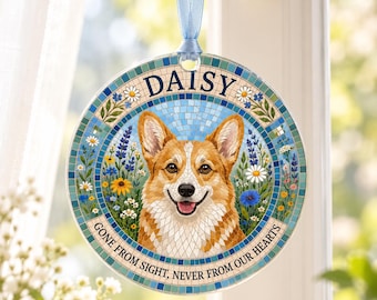 Personalized Mosaic Art Dog Memorial Ornament, Custom Cat Photo Ornament, Dog Photo Ornament, Dog Loss Ornament, Cat Loss Ornament