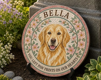 Personalized Mosaic Art Dog Memorial Stone, Custom Cat Memorial Stone, Dog Loss Grave Marker, Cat Loss Slate