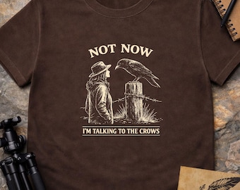 Crow Shirt, Vintage Naturalist Illustration, Birdwatcher Gift, Corvid Tee