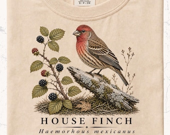House Finch Shirt | Garden Bird Illustration | Backyard Nature Gift