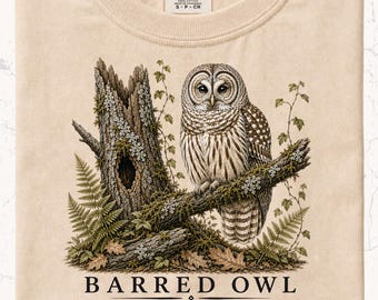 Barred Owl Shirt | Scientific Bird Illustration | Naturalist Gift