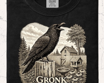 Raven Tee | Backyard Birding Shirt | Vintage Corvid Art