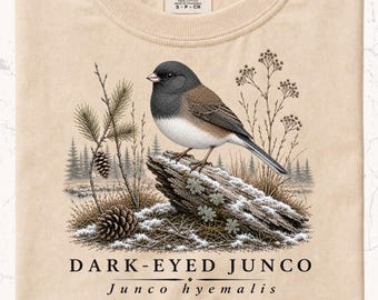 Dark-Eyed Junco Shirt | Winter Songbird Art | Backyard Bird Feeding Gift