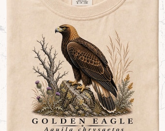 Golden Eagle Shirt | Alpine Wildlife Illustration | Birdwatching Adventure Gift