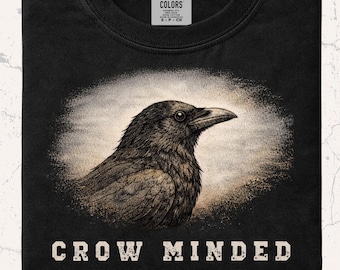 Crow TShirt | Black Bird Shirt | Corvid Lover Gift | Vintage Birder Apparel