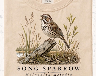 Song Sparrow Shirt | Field Journal Artwork | Native Bird Lover Gift
