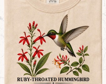 Ruby Throated Hummingbird Shirt | Archilochus Colubris | Gift Ornithologist