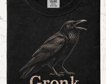 Raven Tee Gronk Graphic | Vintage Corvid Illustration