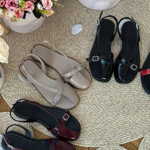 Women leather sandals handmade minimalist summer sandals multiple colors available