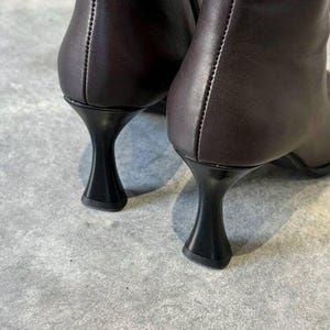 7 cm kitten heel ankle boots detail, stable heel women handmade shoes
