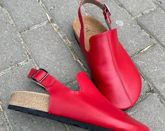 Orthopedische suède klompen met voetbed van kurk, anatomische muiltjes met brede pasvorm, comfortabele instapschoenen voor dames, ondersteunend en stijlvol