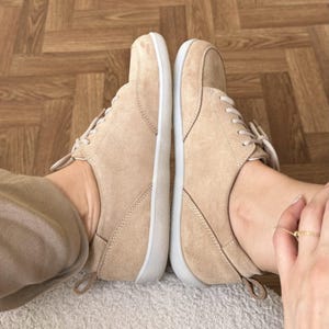 Wide toe box suede sneakers for healthy feet – unisex leather shoes for walking, travel, and daily wear