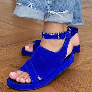 Barefoot Suede Sandals Women, Handmade Leather Summer Sandals, Wide Toe Box Comfort Shoes, Minimalist Flat Sandals Custom Color