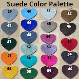 Custom color chart for leather and suede boots, choose your favorite shade for handmade women’s ankle boots