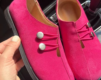 Bright Suede Loafers Women Wide Toe Box Shoes Minimalist Slip On Leather Shoes Handmade Comfortable Casual Flats