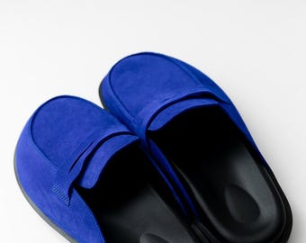 Wide Toe Box Mules Women, Barefoot Leather Clogs, Anatomical Suede Mules, Wide Fit Slip On Shoes, Comfort Loafers
